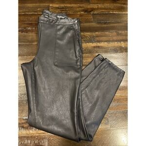 BLANKNYC The Bond Black Faux Leather Pants Size 28 Zipper Ankle Detail